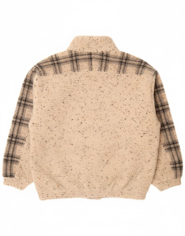 Alessandro Magno Mens Zip Neck Jumper Sweater Large Beige Flecked Wool