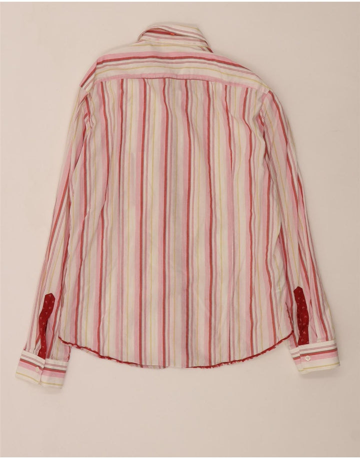 Hugo Boss Mens Shirt Large Pink Striped Cotton