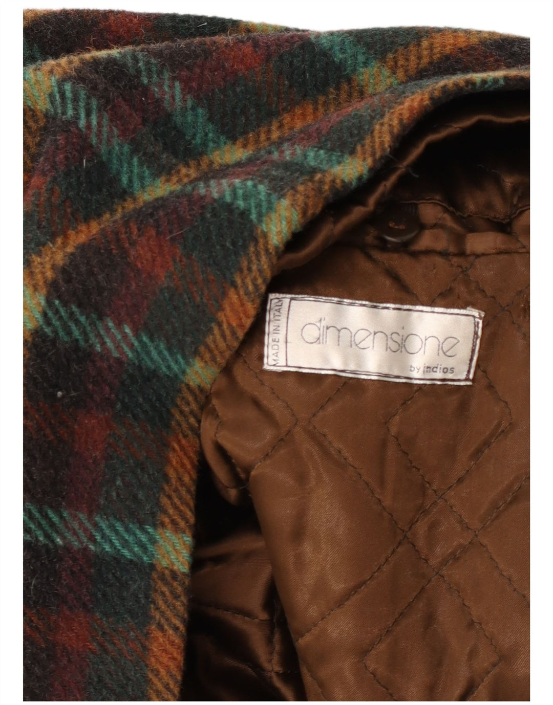 INDIOS Mens Overcoat UK 40 Large Multicoloured Check