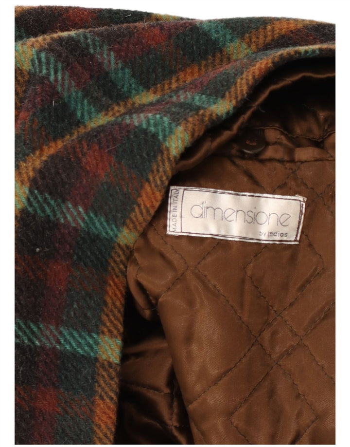 INDIOS Mens Overcoat UK 40 Large Multicoloured Check