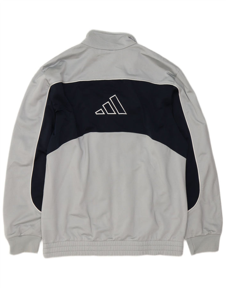 Adidas Mens Tracksuit Top Jacket UK 36/38 Small Grey Colourblock Polyester