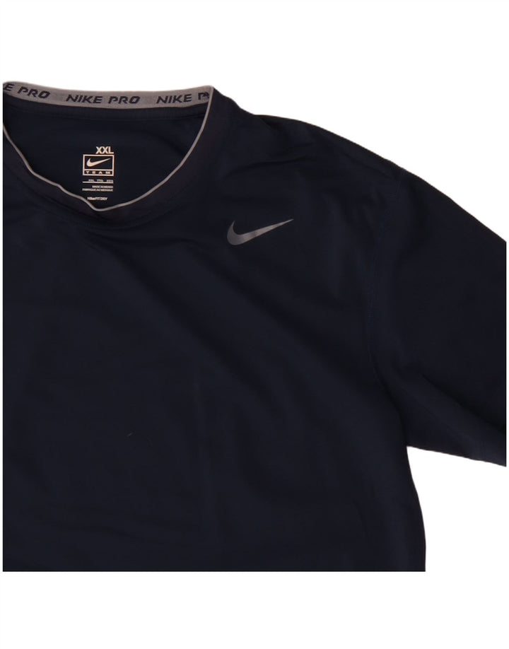 Nike Boys T-Shirt Top 14-15 Years 2XL Navy Blue Polyester