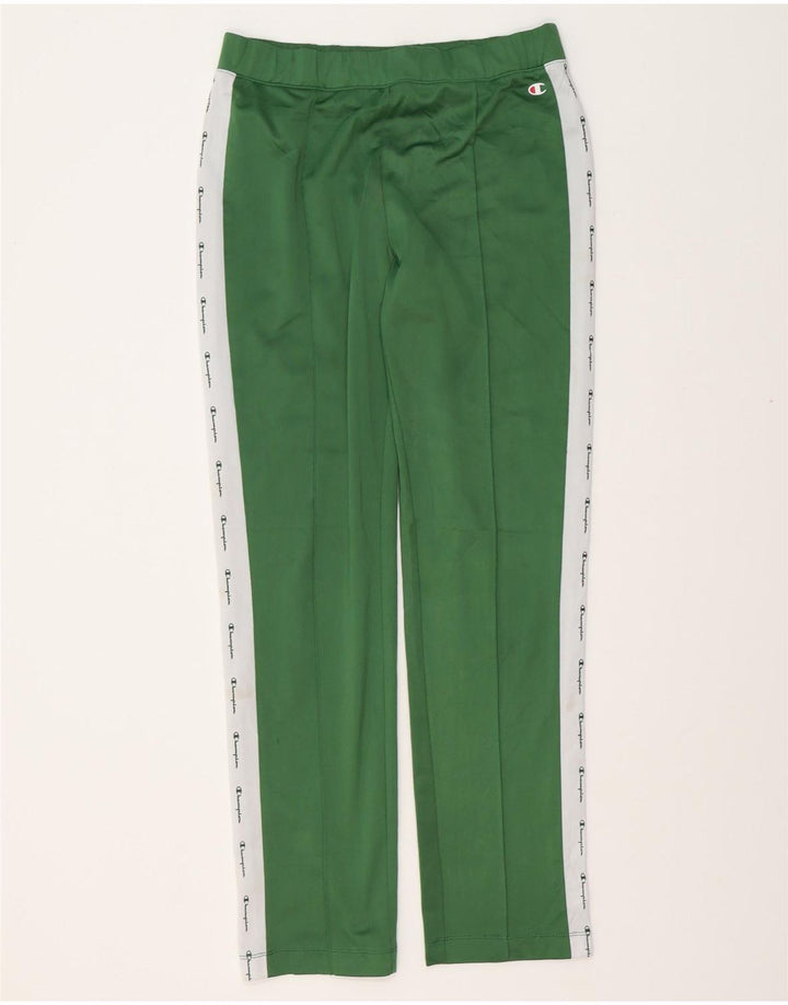 CHAMPION Womens Graphic Tracksuit Trousers UK 14 Medium Green Colourblock