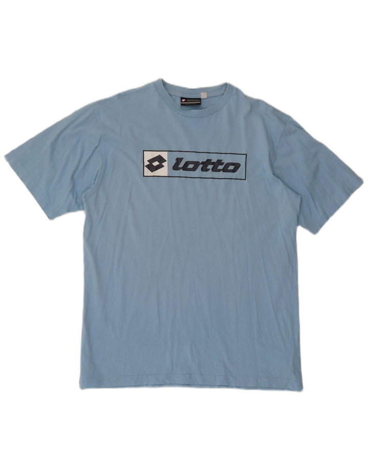 Lotto Mens Graphic T-Shirt Top Medium Blue Cotton