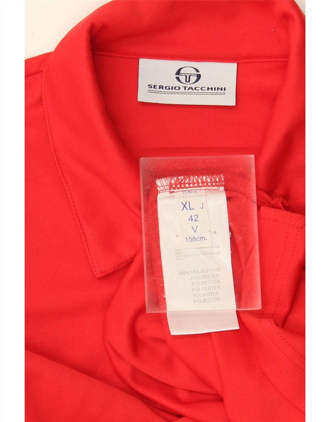 SERGIO TACCHINI Boys Polo Shirt 13-14 Years XL Red Colourblock Polyester
