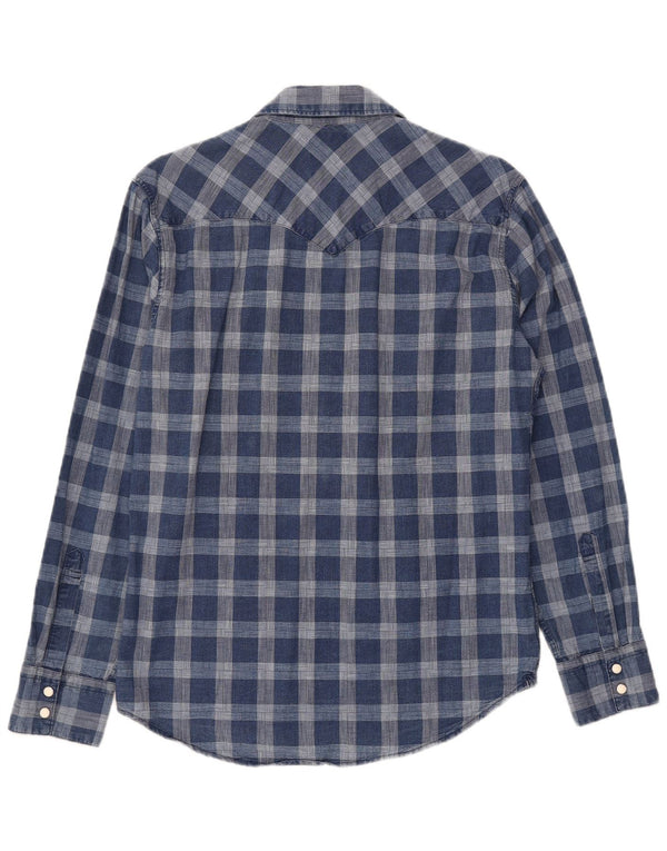 Levi's Mens Shirt Medium Blue Check Cotton