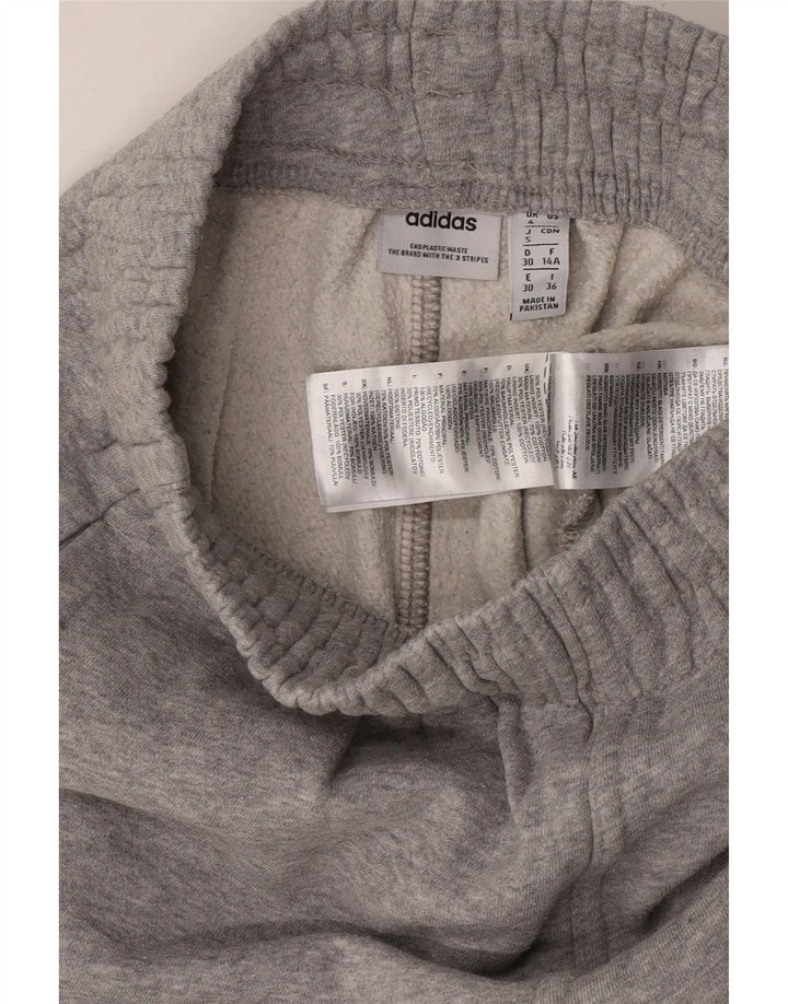 ADIDAS Womens Tracksuit Trousers Joggers UK 4 XS Grey Flecked Cotton