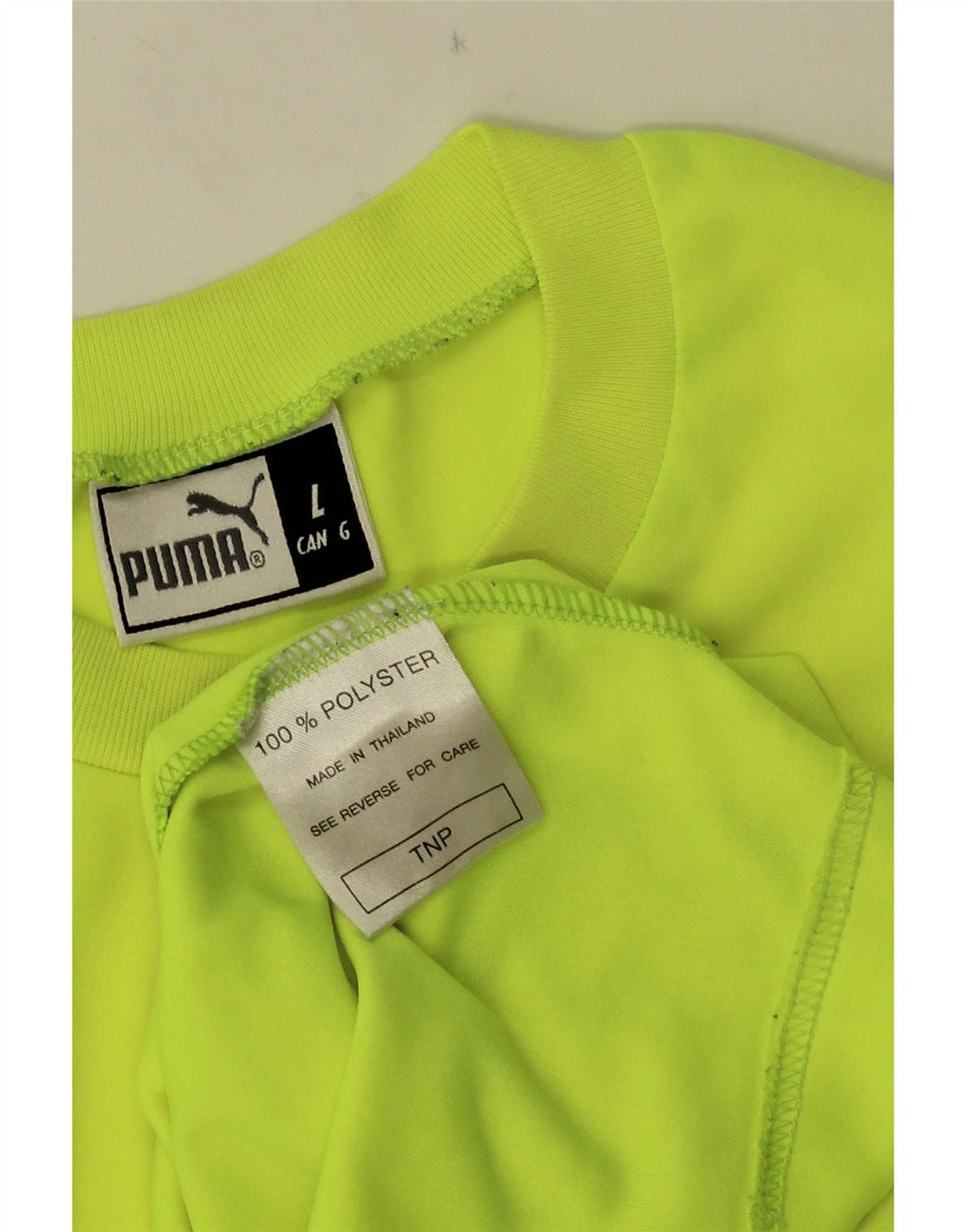 Puma Mens Graphic T-Shirt Top Large Yellow Colourblock Polyester