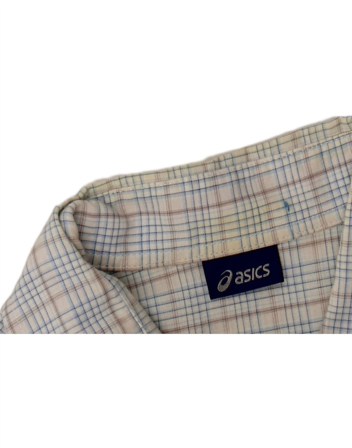 ASICS Mens Short Sleeve Shirt 2XL Blue Check Cotton