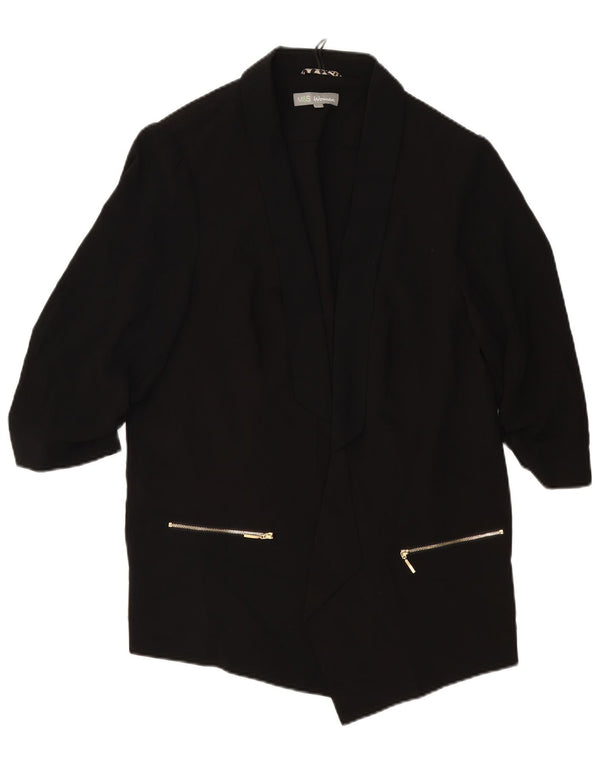 MARKS & SPENCER Womens 3/4 Sleeve Open Blazer Jacket UK 20 2XL Black