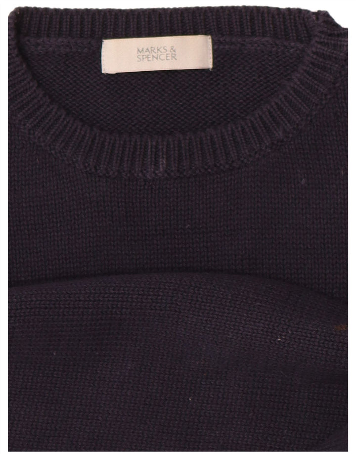 Marks & Spencer Mens Crew Neck Jumper Sweater Medium Navy Blue
