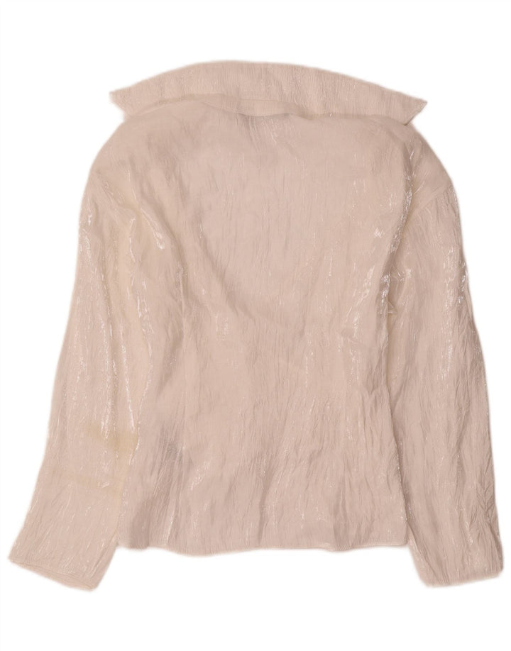 Zara Womens Long Sleeve Blouse Top UK 12 Medium White Viscose