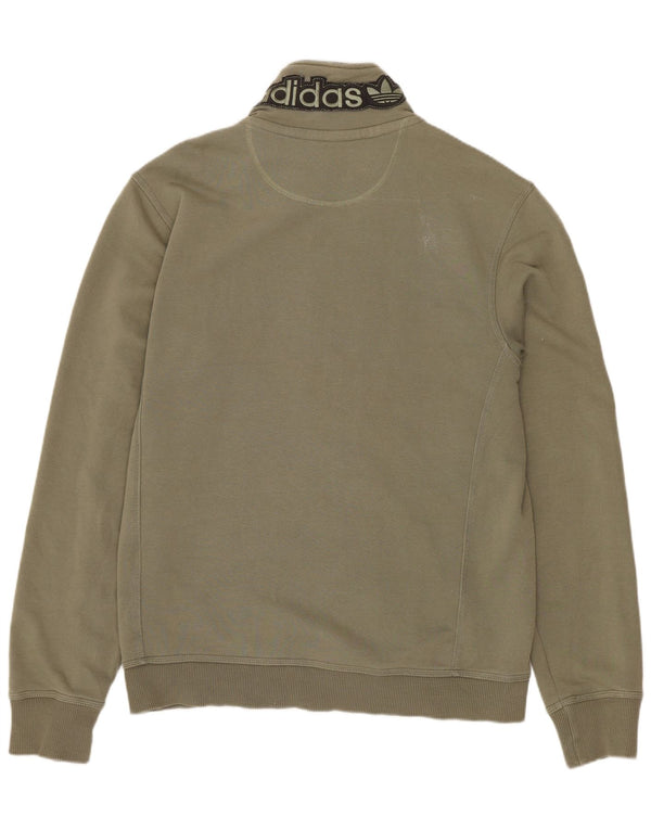 ADIDAS Womens Graphic Tracksuit Top Jacket UK 16 Large Khaki