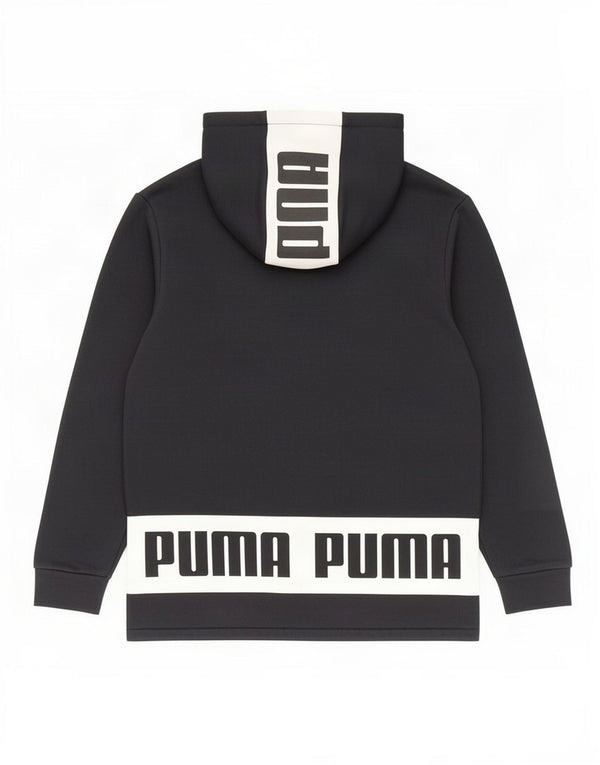 Puma Mens Graphic Hoodie Jumper Small Black Colourblock Cotton