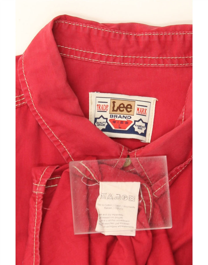 LEE Mens Shirt Large Red Cotton