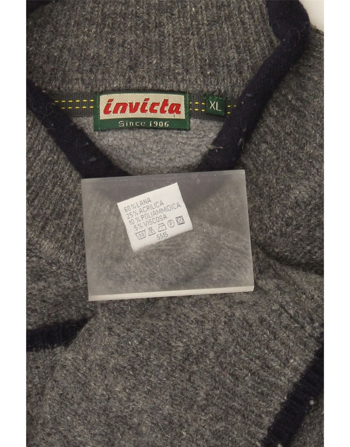 Invicta Mens Turtle Neck Jumper Sweater XL Grey Wool