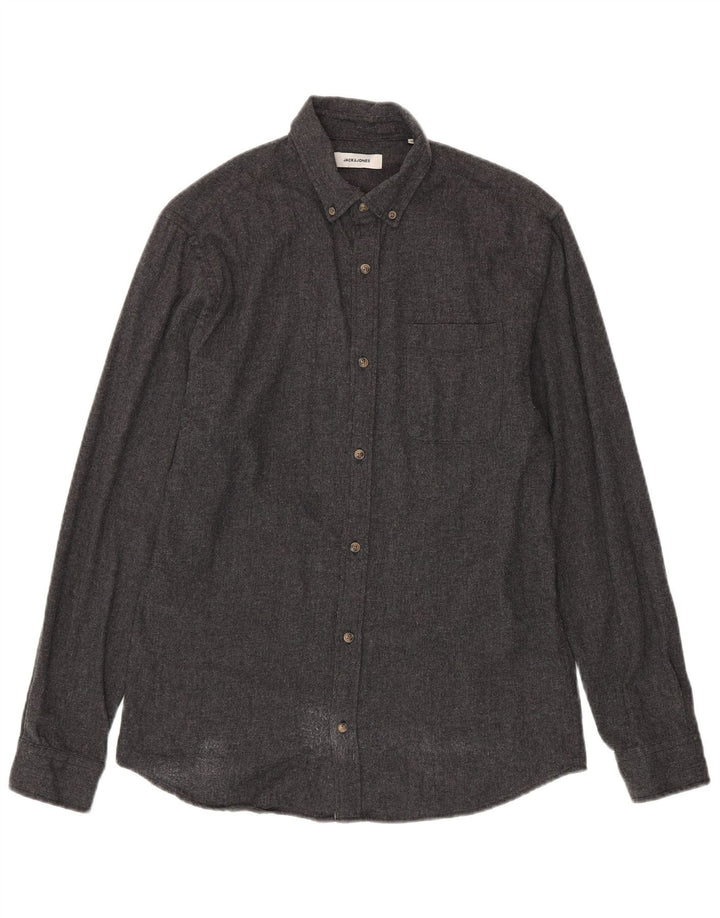 Jack & Jones Mens Shirt Medium Grey Cotton