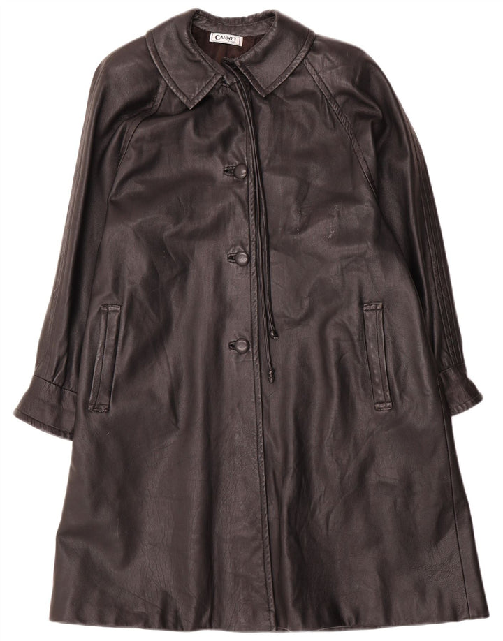 Carnet Womens Leather Coat UK 18 XL Black
