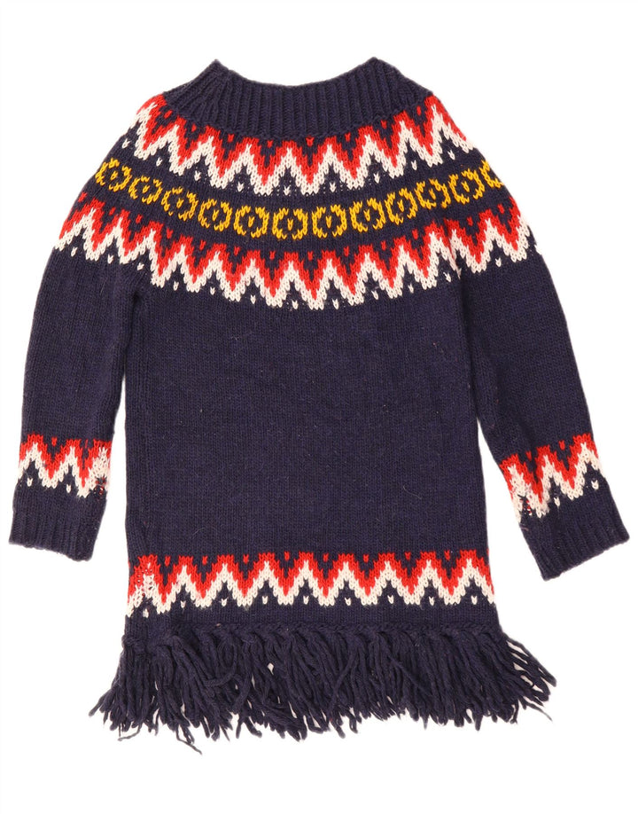 Benetton Womens Boat Neck Jumper Sweater UK 10 Small Navy Blue Acrylic