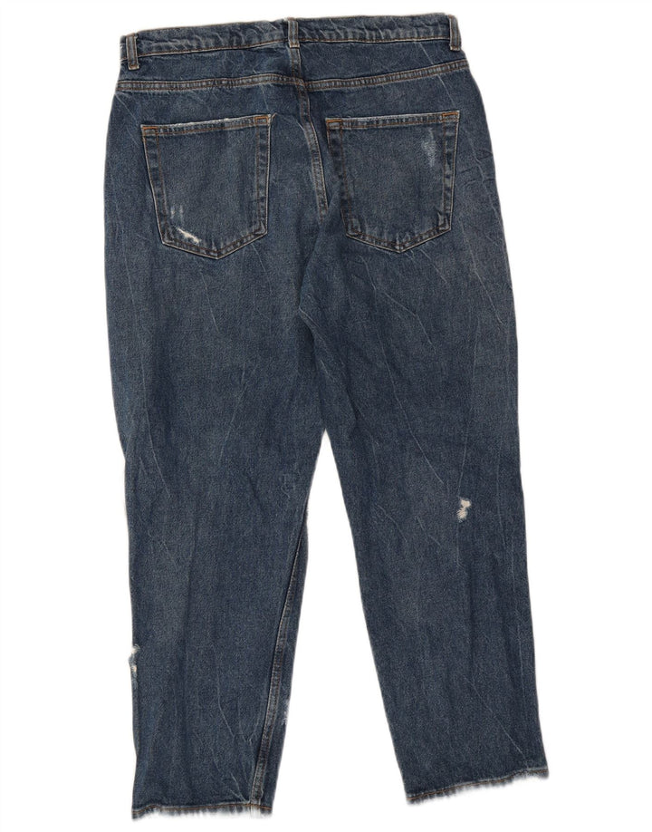 Zara Mens Distressed Cropped Jeans EU 40 Medium W31 L26 Blue