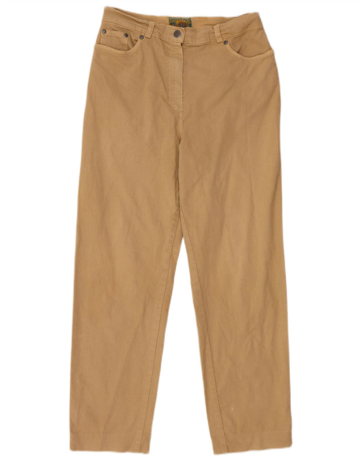 Vintage Womens Straight Casual Trousers IT 46 Large W28 L27 Beige Cotton