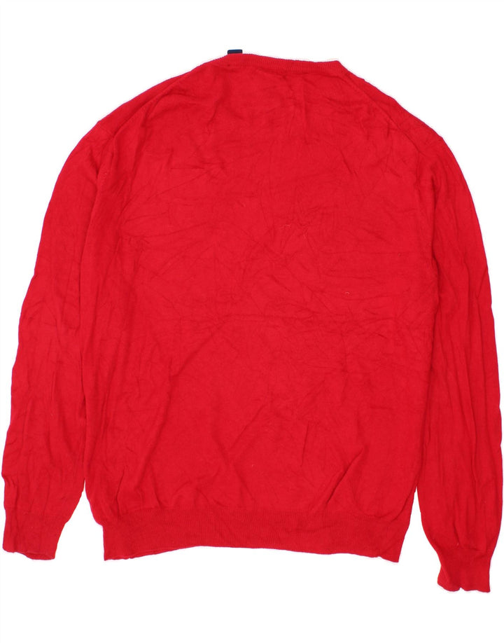 CHAPS Mens Crew Neck Jumper Sweater XL Red Cotton Vintage Chaps and Second-Hand Chaps from Messina Hembry 