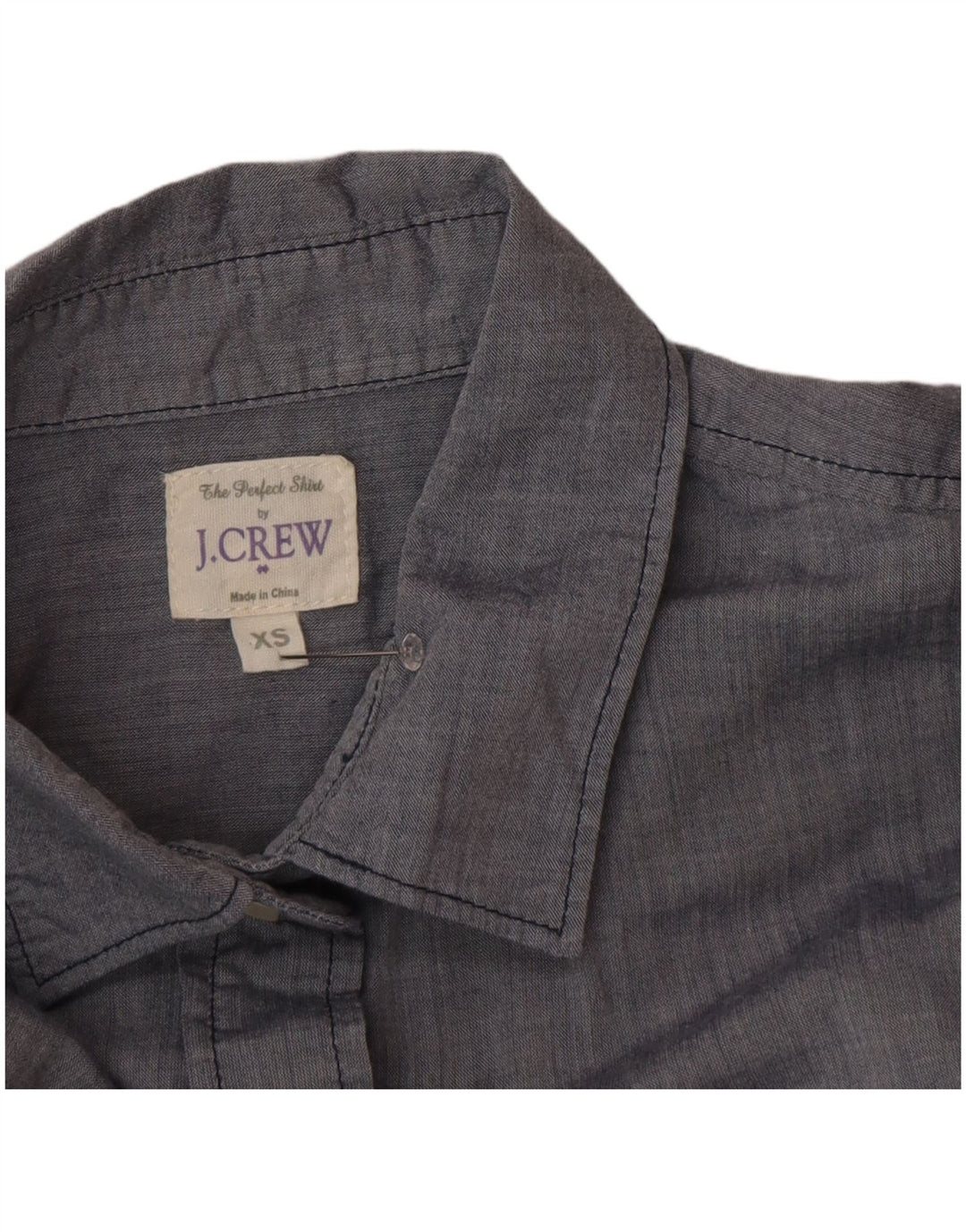 J. Crew Womens Oversized Shirt UK 6 XS Grey Cotton