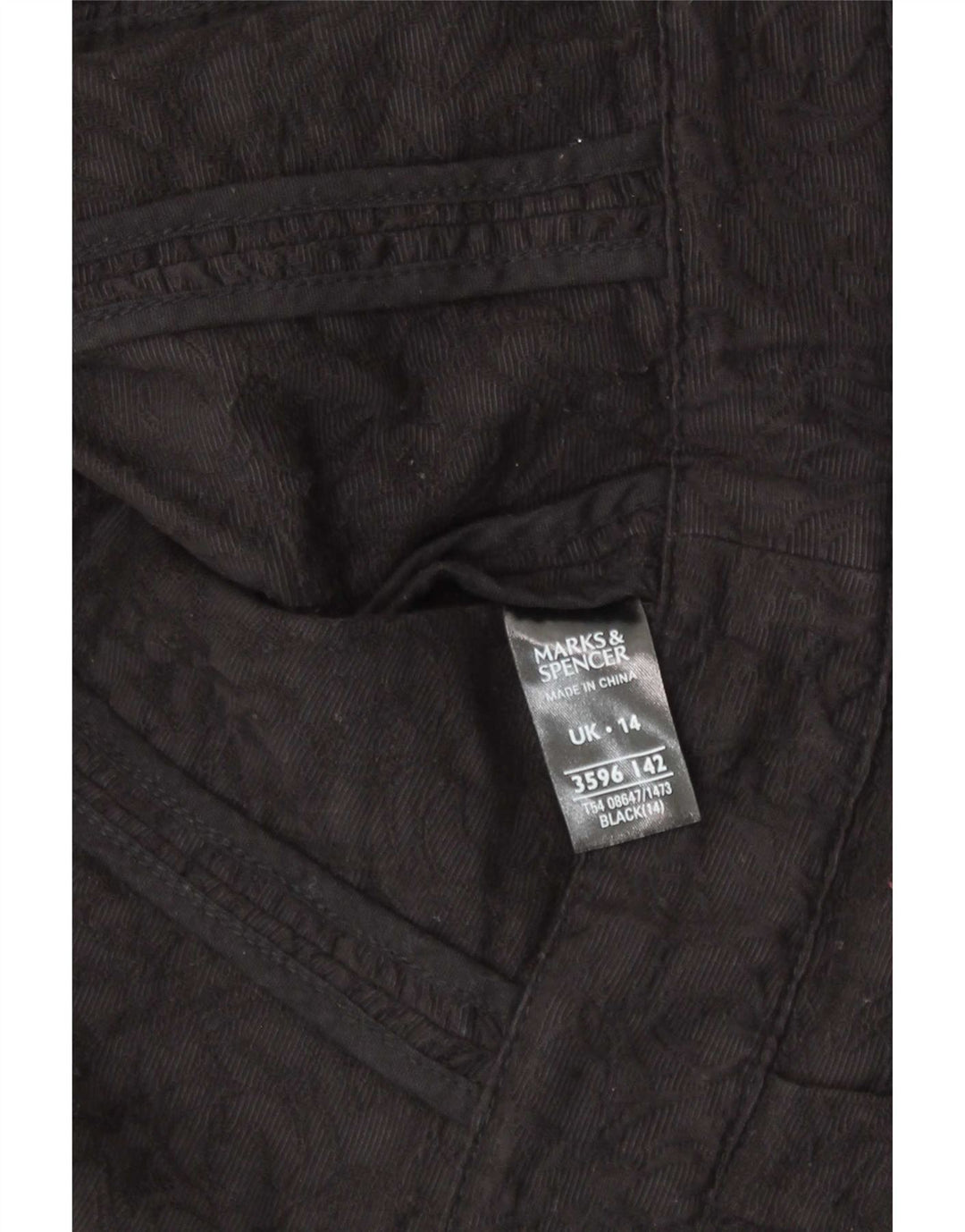 Marks & Spencer Womens Crop 3/4 Sleeve Blazer Jacket UK 14 Large Black