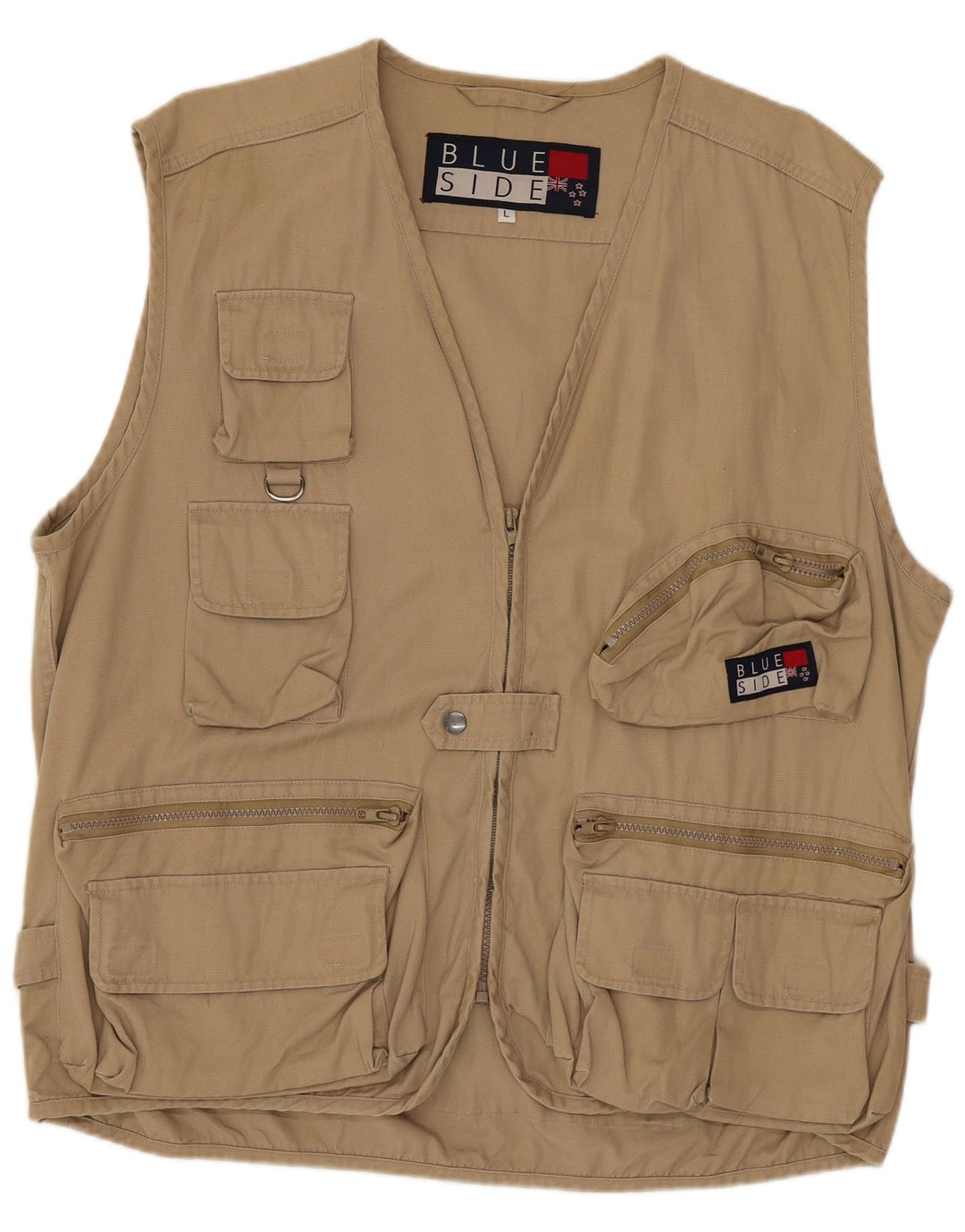 Blue Side Mens Utility Gilet UK 40 Large Brown