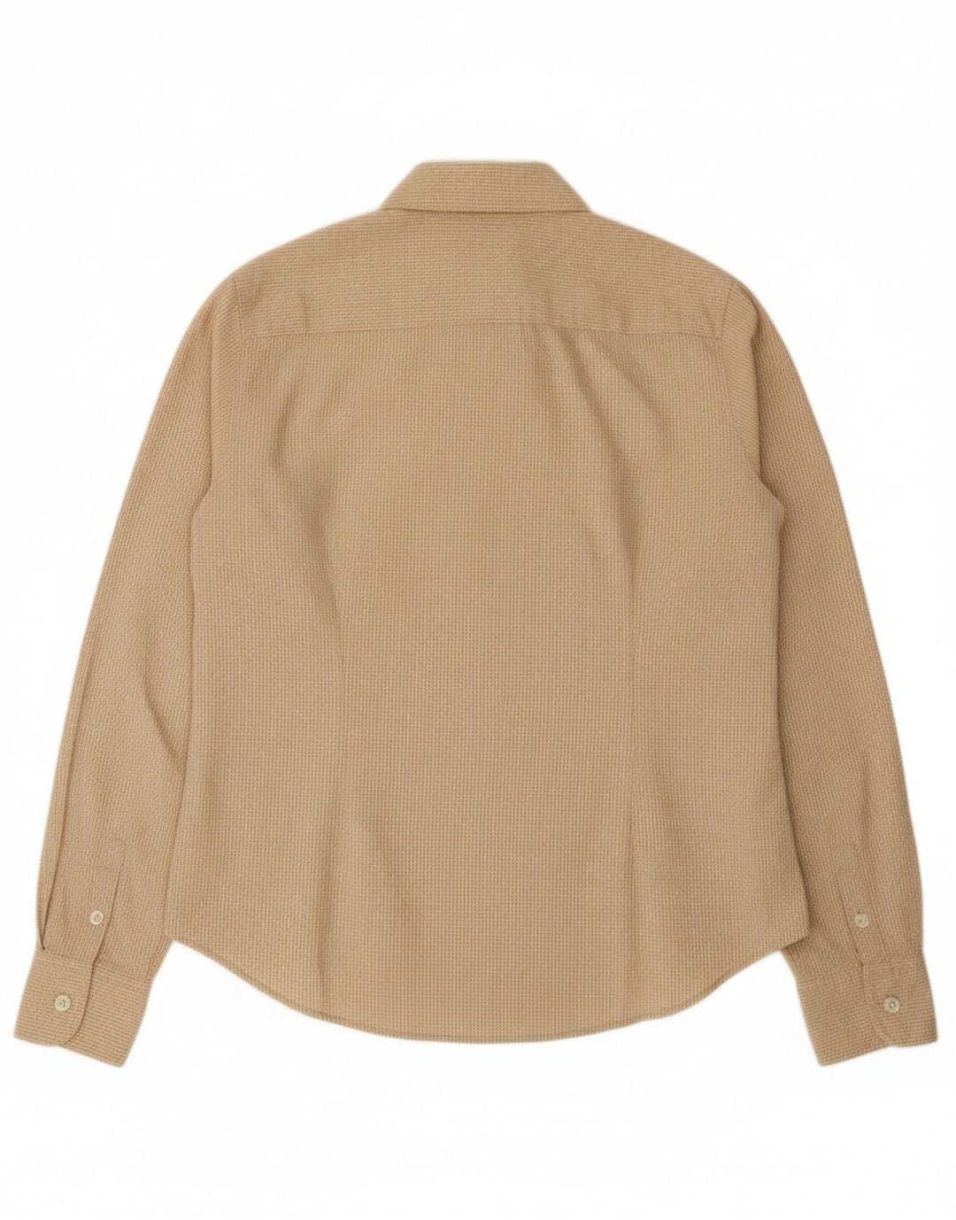 TOMMY HILFIGER Womens Shirt US 8 Medium Beige Check Cotton