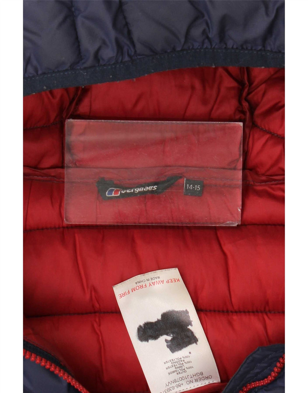 Berghaus Boys Hooded Padded Jacket 14-15 Years Navy Blue Polyester