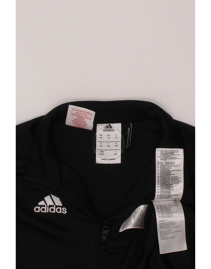 ADIDAS Boys Climalite Pullover Tracksuit Top 9-10 Years Medium Black Vintage Adidas and Second-Hand Adidas from Messina Hembry 