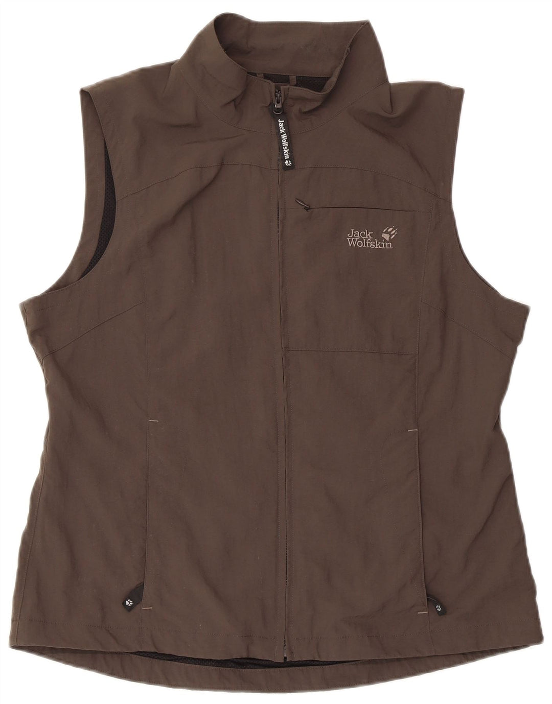 JACK WOLFSKIN Womens Sleeveless Tracksuit Top Jacket UK 18/20 XL Grey