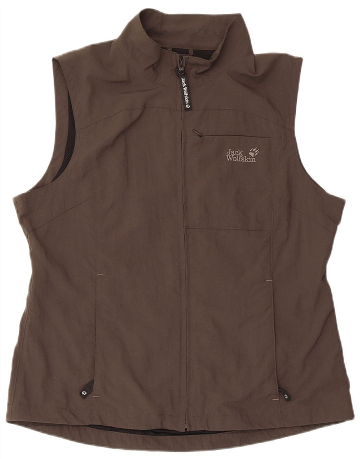 JACK WOLFSKIN Womens Sleeveless Tracksuit Top Jacket UK 18/20 XL Grey