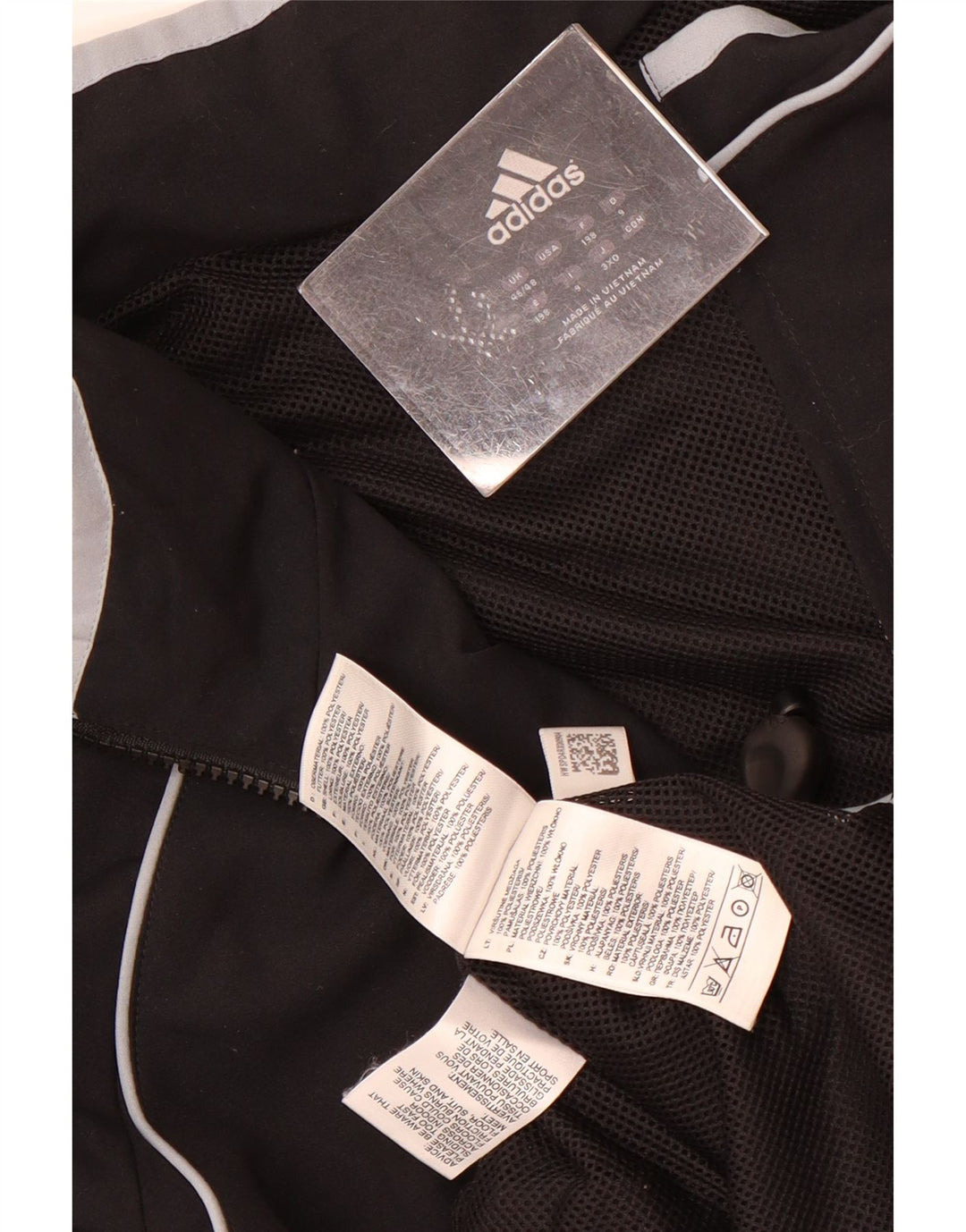 Adidas Mens Tracksuit Top Jacket UK 46/48 XL Black Colourblock Polyester