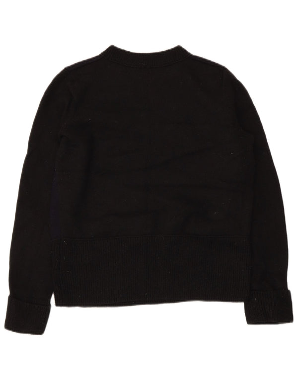 Cos Womens Crew Neck Jumper Sweater UK 10 Small Black Wool