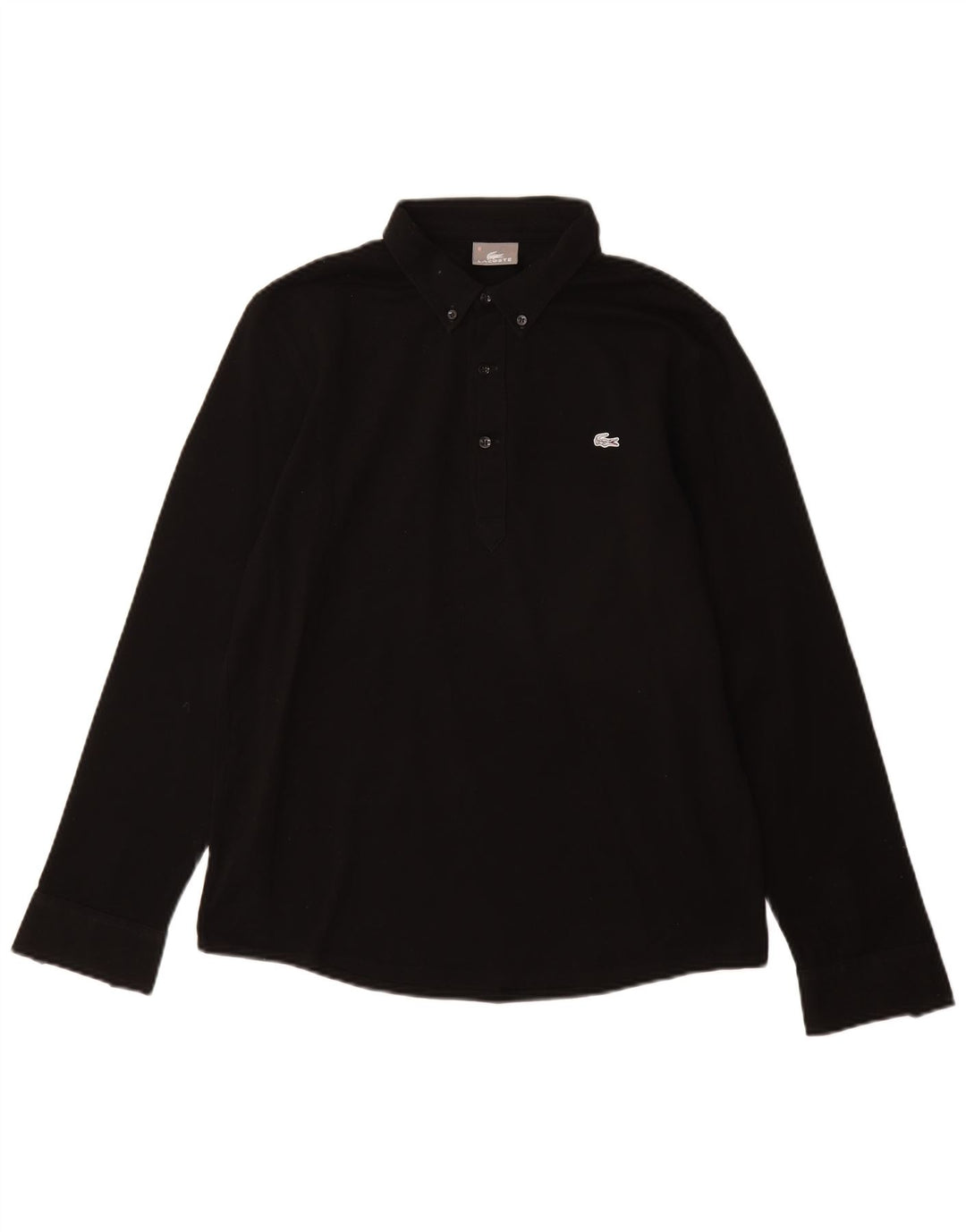 LACOSTE Mens Pullover Shirt Size 3 Small Black Cotton