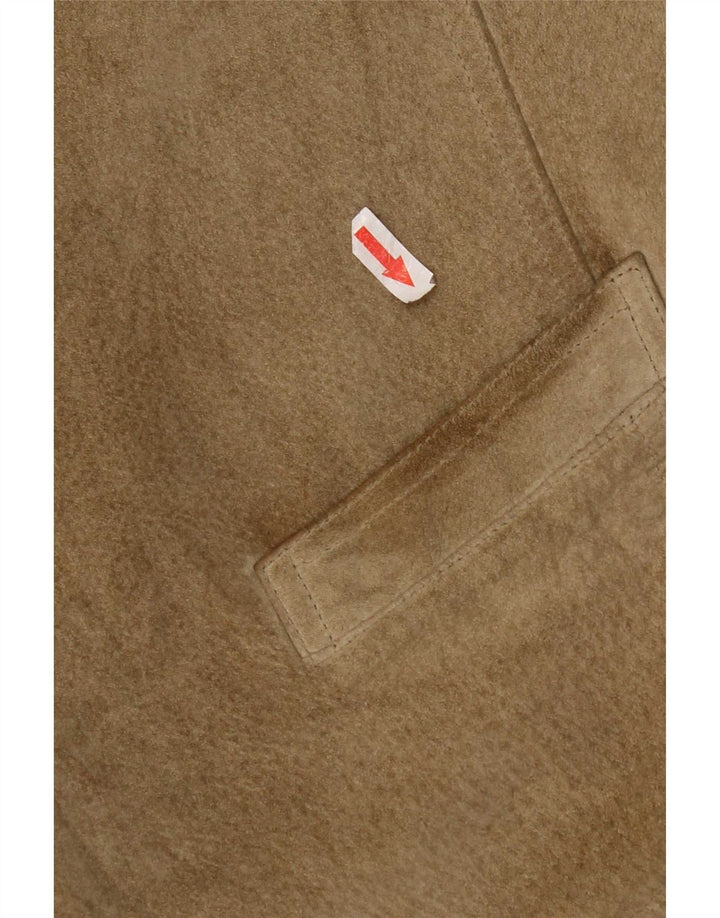 Pionier Mens Suede Waistcoat Medium Khaki