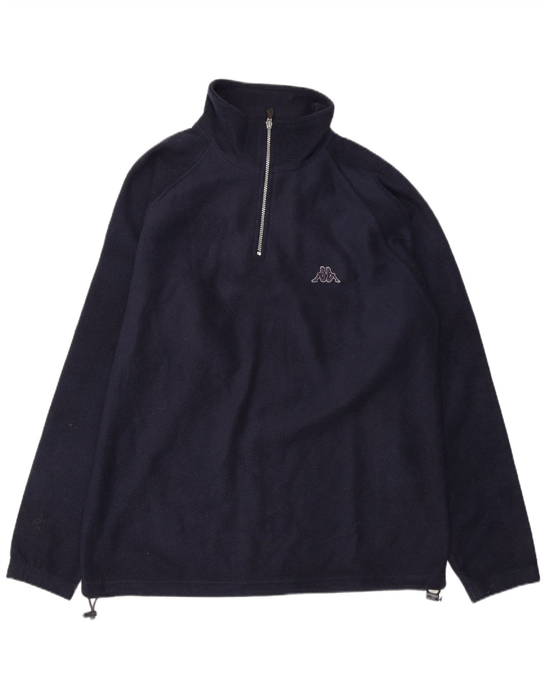KAPPA Mens Zip Neck Fleece Jumper Medium Navy Blue Polyester