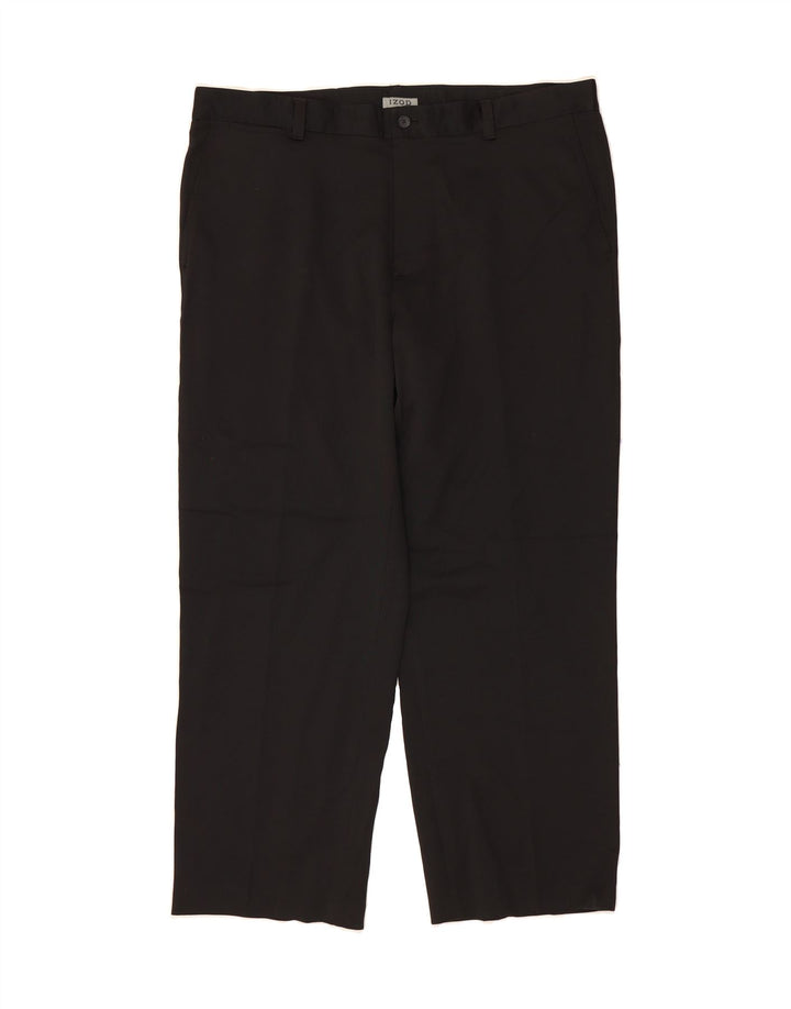IZOD Mens Straight Chino Trousers W40 L30 Black Polyester Vintage Izod and Second-Hand Izod from Messina Hembry 