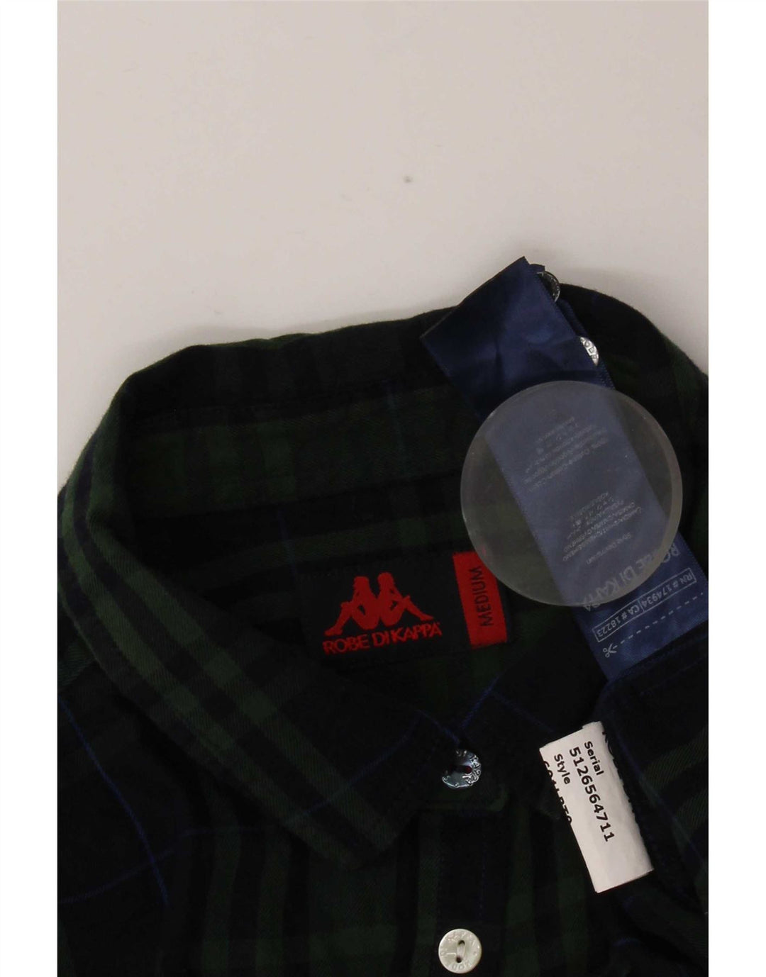 Kappa Womens Shirt UK 12 Medium Navy Blue Check Cotton