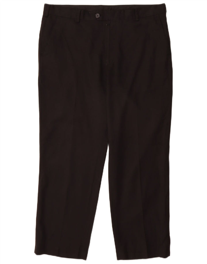 IZOD Mens Straight Suit Trousers W36 L29 Black Polyester