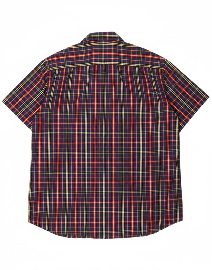 CARRERA Mens Regular Fit Short Sleeve Shirt XL Navy Blue Check