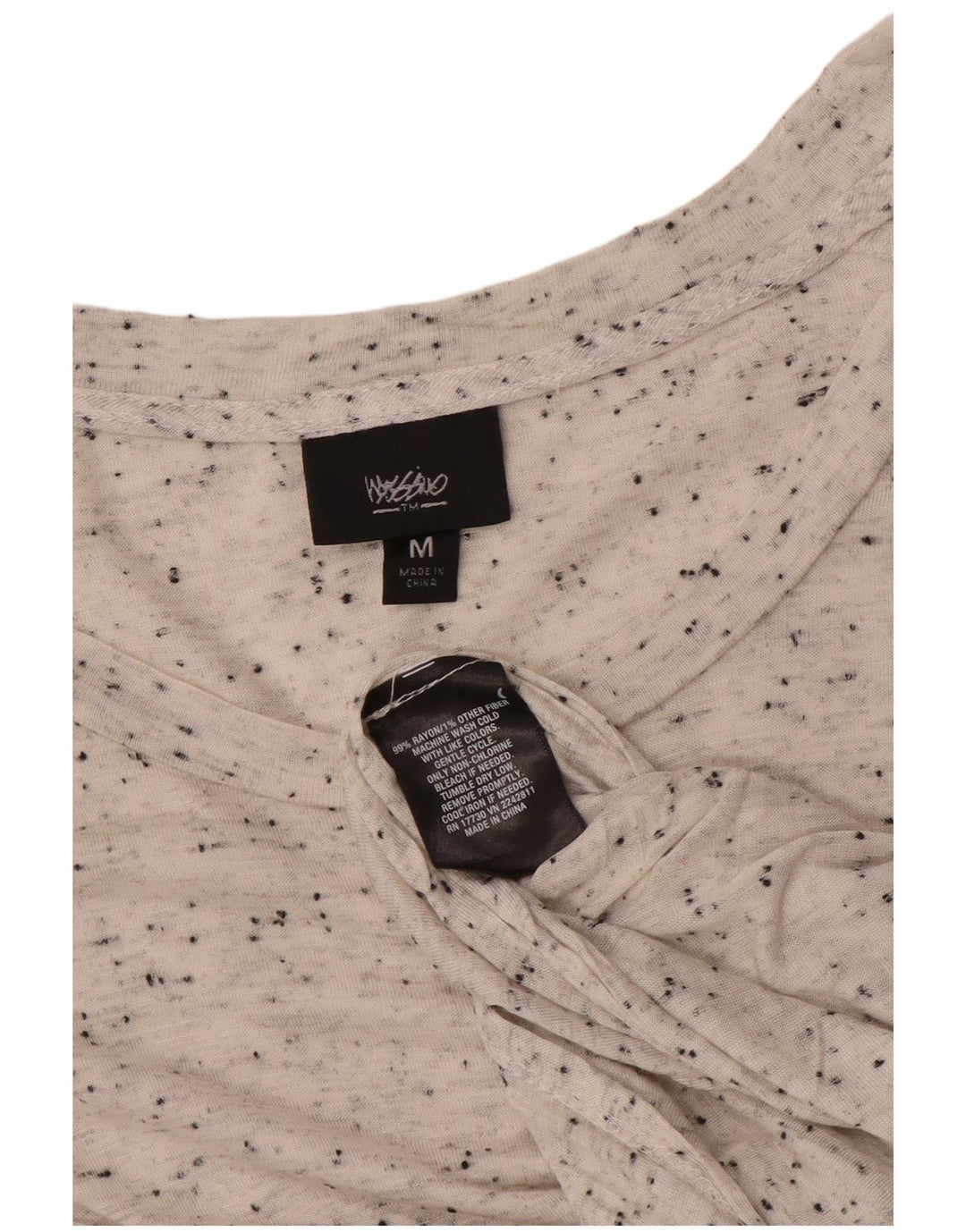 MOSSIMO Womens T-Shirt Dress UK 12 Medium White Flecked Rayon