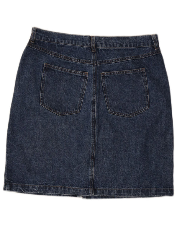 WAREHOUSE Womens Denim Skirt UK 10 Small W27 Navy Blue Cotton