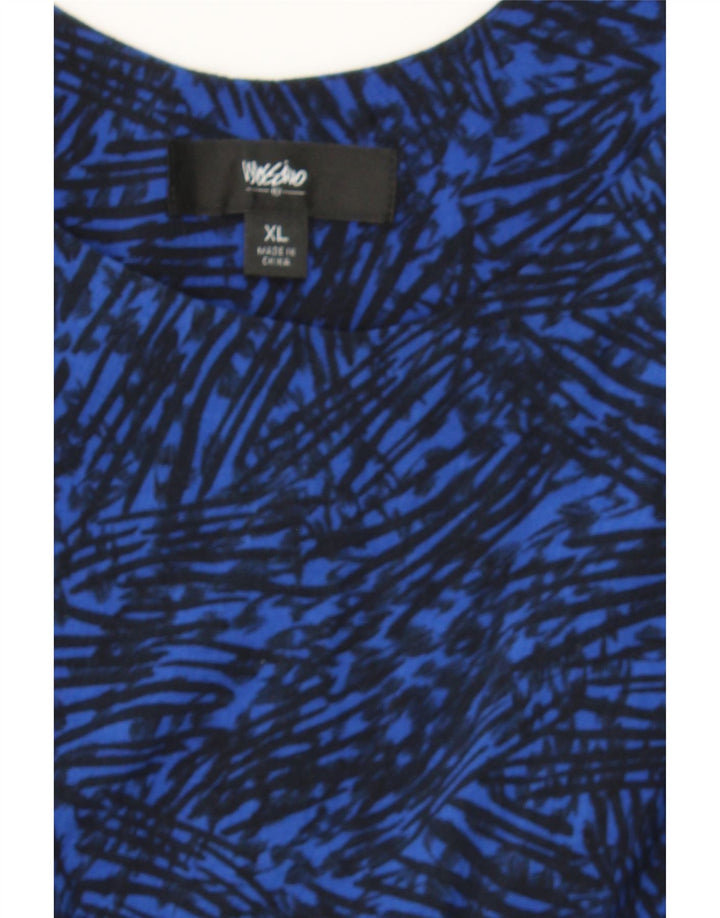 MOSSIMO Womens Abstract Pattern Sleeveless Sheath Dress UK 18 XL Blue Vintage Mossimo and Second-Hand Mossimo from Messina Hembry 