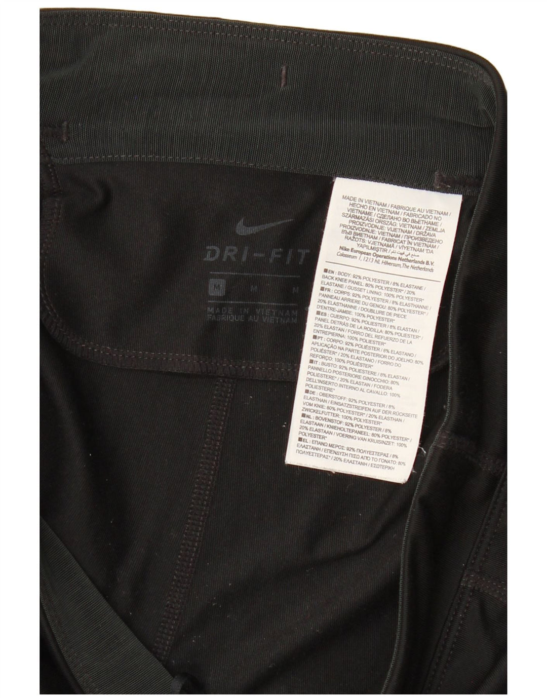 NIKE Womens Dri Fit Leggings UK 12 Medium Black Polyester