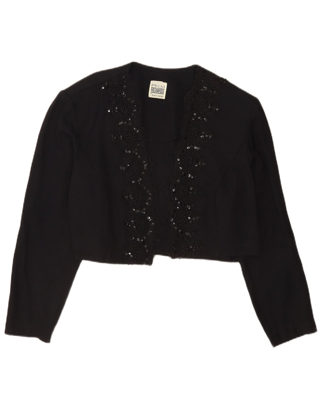 R&M Richards Womens Bolero Jacket UK 14 Medium Black Rayon