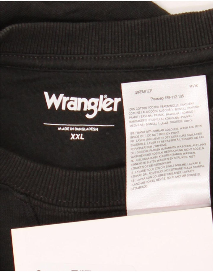 Wrangler Mens Sweatshirt Jumper 2XL Black Cotton