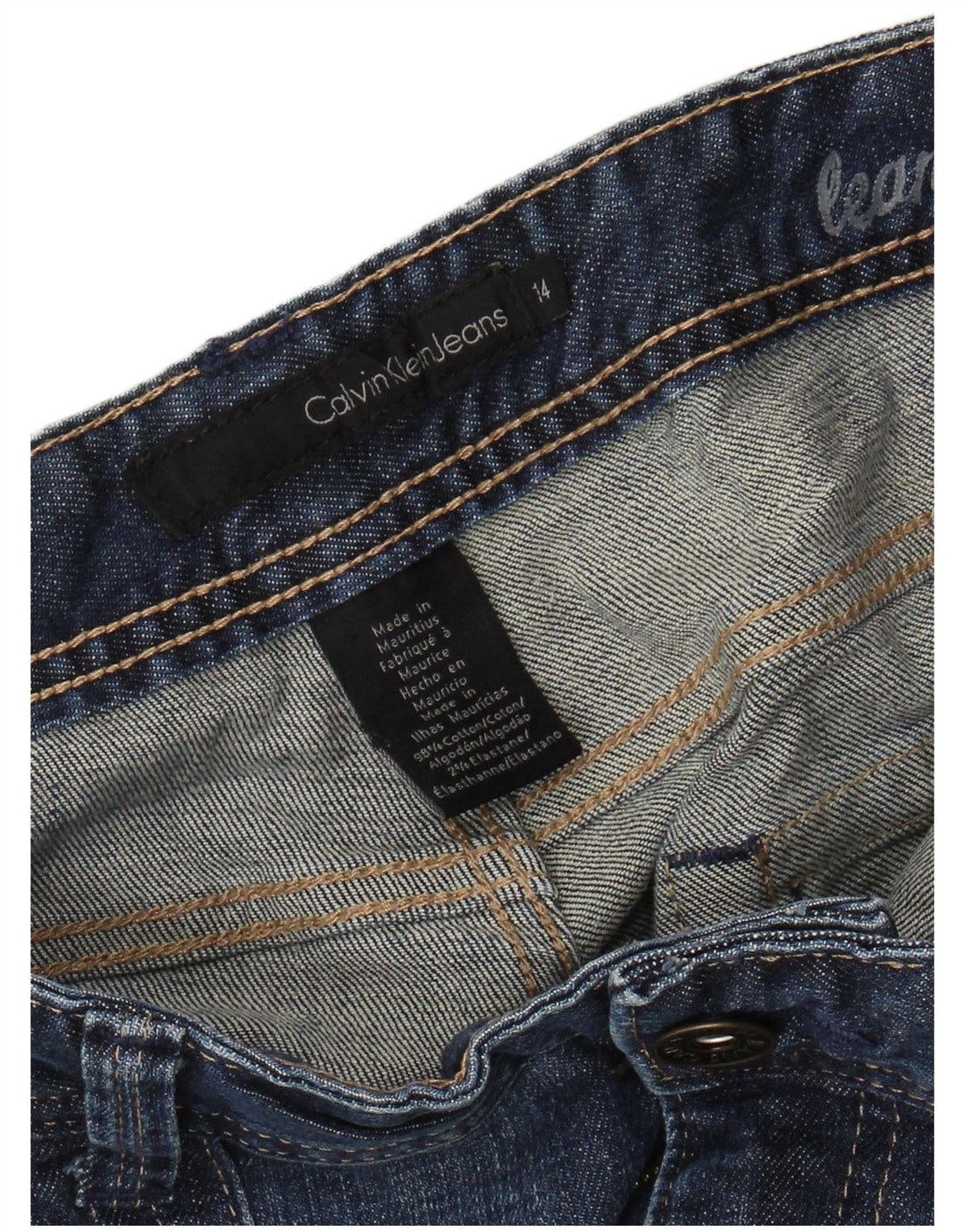 CALVIN KLEIN Womens Bootcut Jeans US 14 XL W34 L31 Blue Cotton